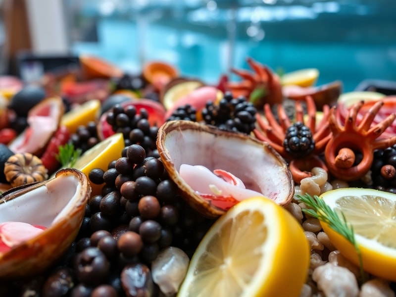 Plateau de fruits de mer frais et appétissants