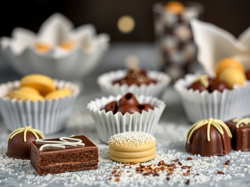 Gamme de chocolats fins et de confiseries artisanales